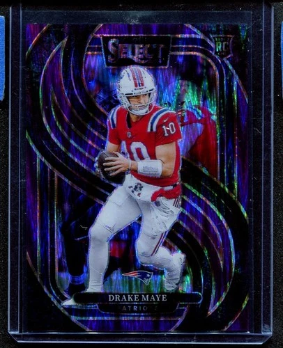 2024 Panini Select - Premier Level Drake Maye #113 Purple Shock Prizm /360 (RC)