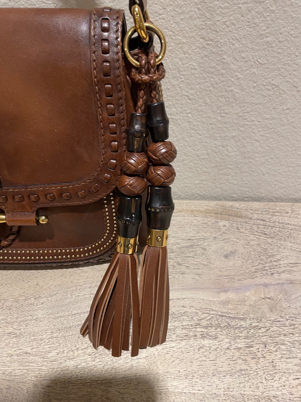 GUCCI Authentic Snaffle Bit Brown Medium Handbag … - image 8