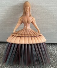 Vintage Betterware Crinoline Lady Crumb Brush in Shell Pink - 1950s Retro