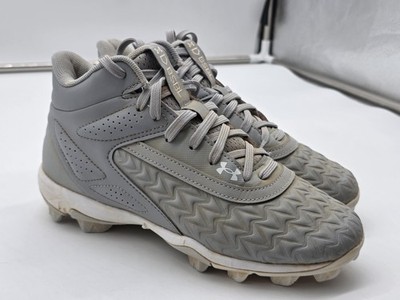 Under Armour Shoes Youth 3.5Y Gray Leadoff Mid 3.0 BSBL Baseball