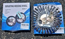 Derusting Weeding Wheel 8” Twisted Wire Cup Brush 2-Pack Lot Rust Grass Removal