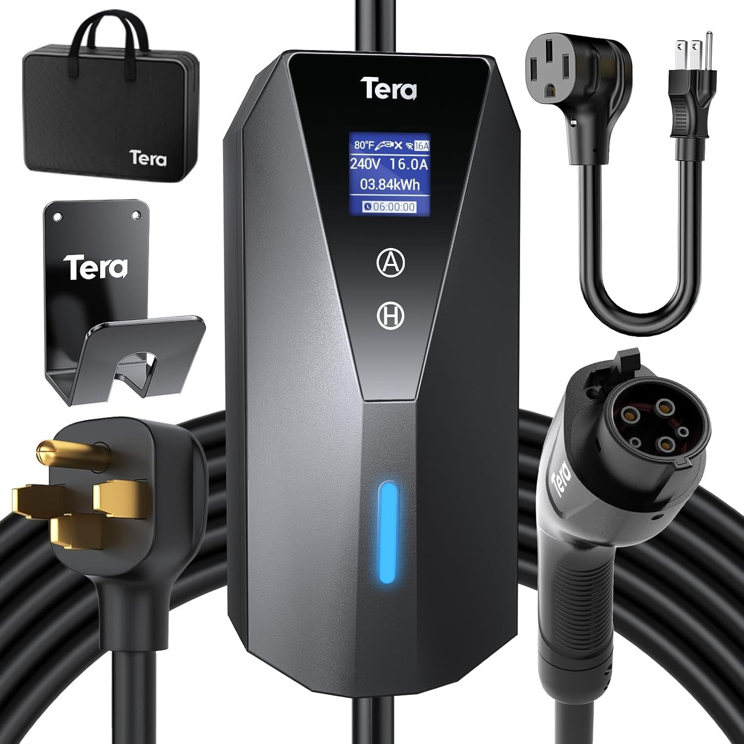 Tera Electric Vehicle Charger For Level-2 J1772 Portable Nema 14-50 Plug