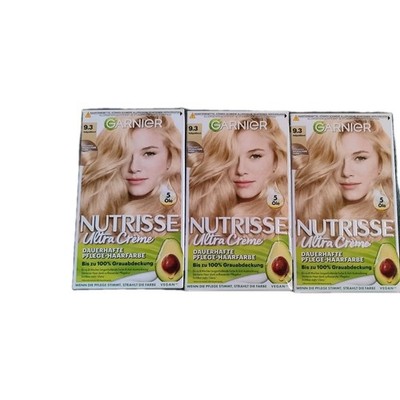 Garnier Nutrisse Ultra Creme 9.3 Hellblond Haarfarbe Pflege 100% Graubabdeckung