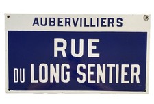 Ancienne Plaque De Rue Émaillée Aubervilliers 93 rue du Long
