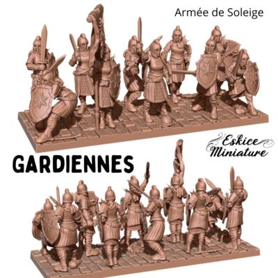 Eskice Miniatures Fantasy 28 mm-32 mm weibliche Ritter zu Fuß (10er-Set) AOS ANHÄNGER