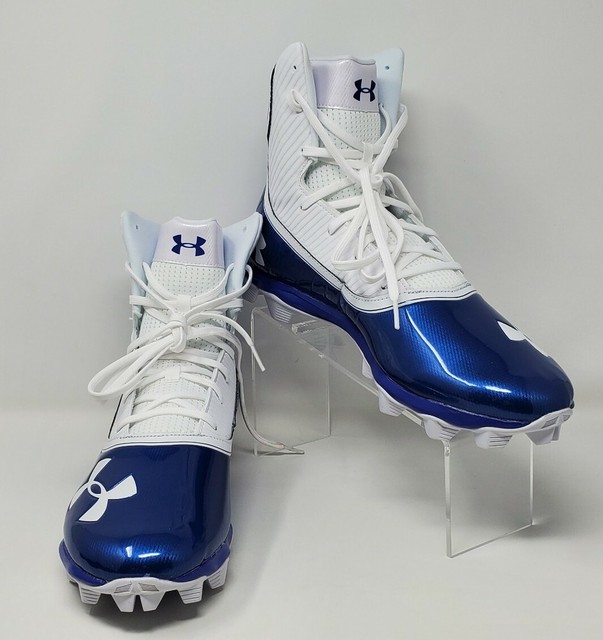 blue and white under armour cleats