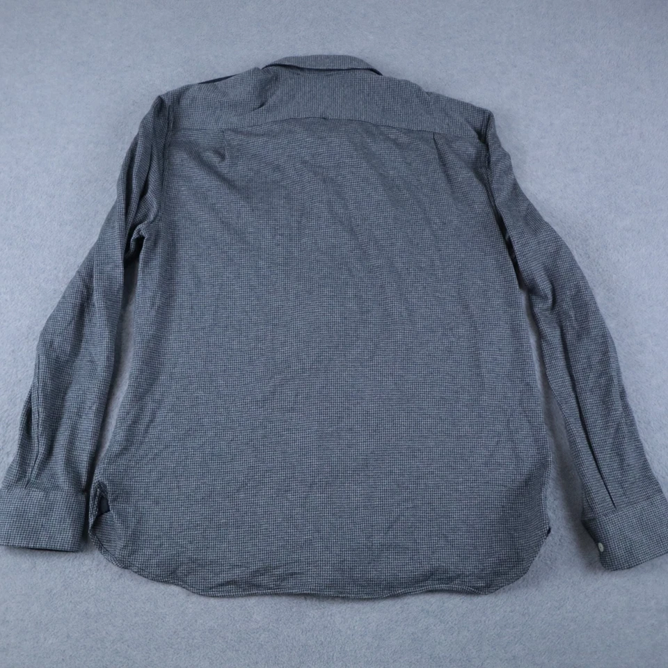 Kent & Curwen Shirt Mens XL Flap Pocket Button Up Gray Houndstooth Long Sleeve - Image 4 of 4