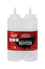 Tablecraft HD BBQ Squeeze Bottles 12 OZ (2) Perfect for BBQ Sauce & Marinades