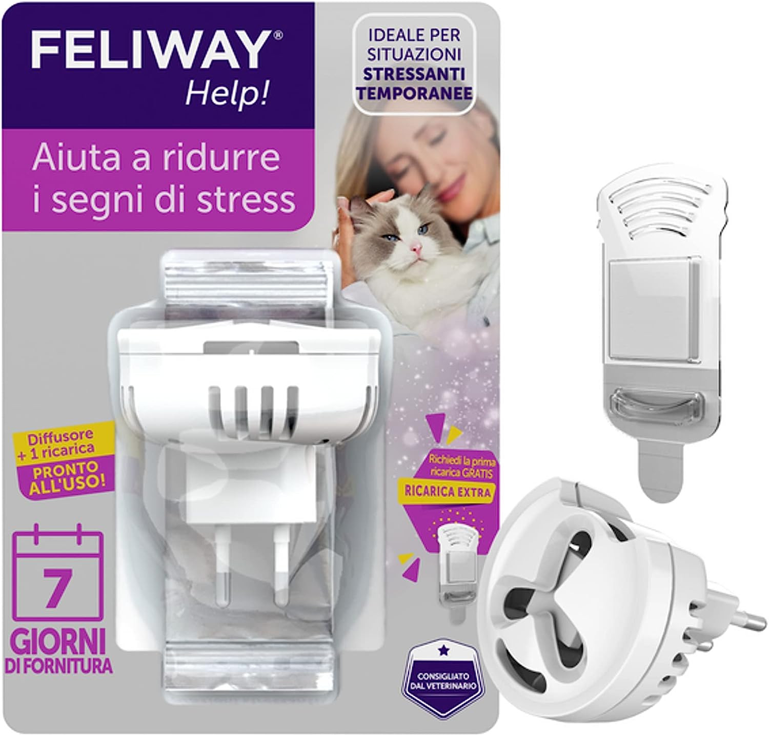 FELIWAY® Help! Starter Kit: Diffusore + Ricarica 7 Giorni per Gatti
