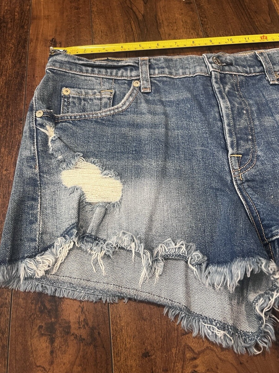 7 For All Mankind Distressed Cut Off Denim Shorts Sz 30 NWOT | eBay