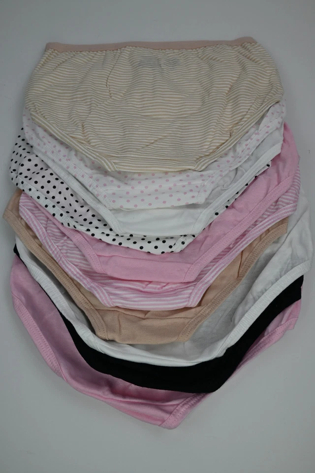 Girl's Fruit of the Loom Cotton Brief Panties 10-Pack Pink/White/Black/Tan 12 - Image 4 of 4