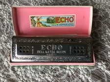VTG. M. Hohner "THE ECHO HARP" G C Harmonica w/ Original Box Made in Germany
