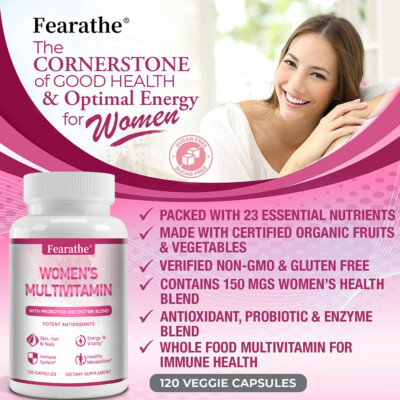 Probiotic with Prebiotics 600mg Multi Fiber Blend Womens Daily Digestive Health