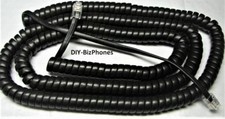 Flat Black 25Ft Long Handset Cord for Snom Phone D710 D720 D760 IP VoIP Curly