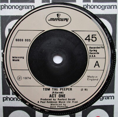 Act One - 7'' UK 45 - Tom The Peeper / Goodbye Love (We're Through) - 1974 - VG