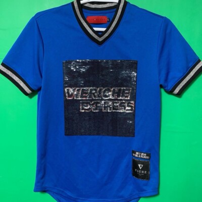 Vie Riche Paris Mens Short Sleeve Heavy Tshirt  Vieriche Express  Sequins S