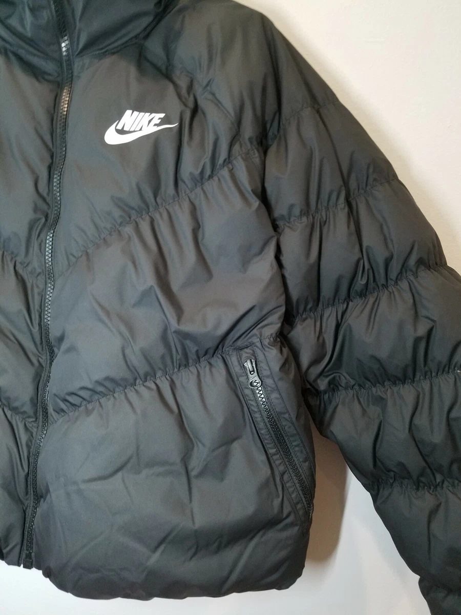 Nike Women s Sportswear Synthetic Fill Puffer Jacket Black White CD4216 010 XL