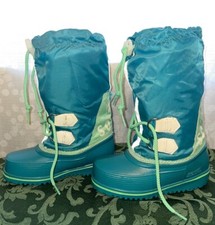 Vintage 90 s SOREL Blue Green Insulated Winter Boots Youth Size 12 NWT