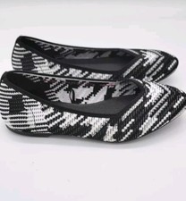 Women Skechers Cleo Point Black Wt Memory Foam Knit Ballet Flats Sz 6.5 Classic