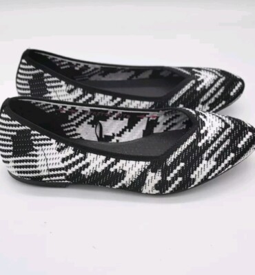 Women Skechers Cleo Point Black Wt Memory Foam Knit Ballet