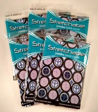 Lot of 6 KITTRICH Stretchable Jumbo Book Covers, Washable, Peace Print, 9" x 11"