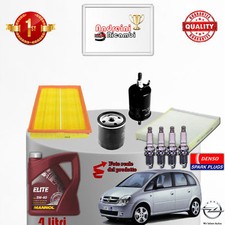 KIT TAGLIANDO FILTRI OLIO CANDELE OPEL MERIVA A 1.6 16V 77KW 105CV DAL 2006 ->