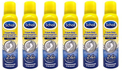 Scholl Fresh Step Fuß Deo Antitranspirant  24h Fußspray 6x150 ml Trockernwirkung