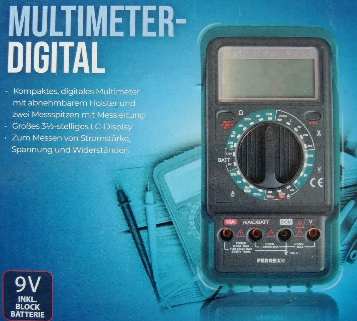 Digital Multimeter Strom Messgerät Voltmeter Amperemeter 