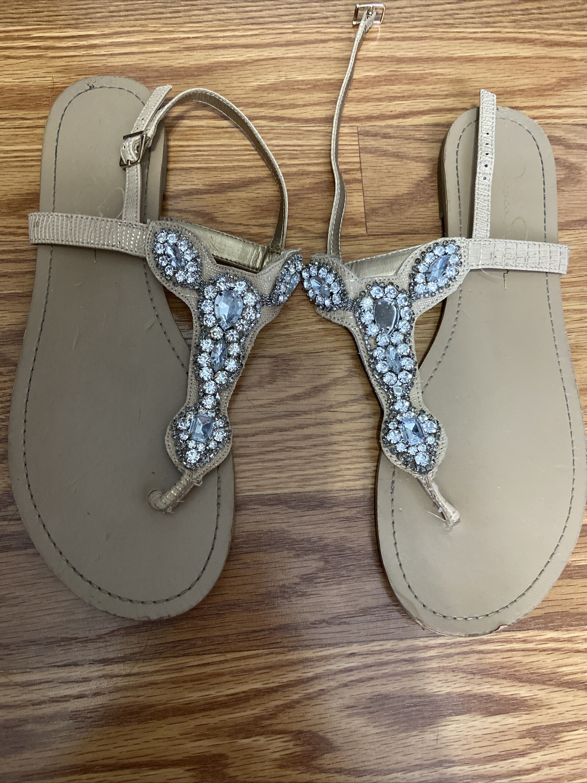 Jessica Simpson Beige Sparkly Sandals 8.5