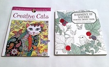 Lot of 2 Adult Coloring Books-Creative Haven Creative Cats and Harmony of Nature