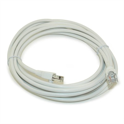 15ft Cat5E Ethernet RJ45 Patch Cable  Stranded  Snagless Booted  WHITE
