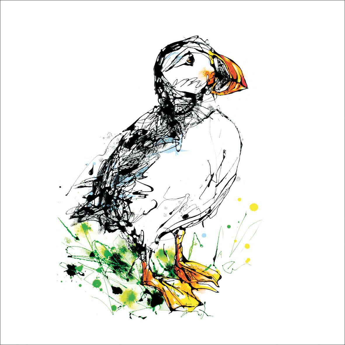 Kathryn Callaghan Greeting Card Atlantic Puffin Eco Friendly FSC Recycled 100%