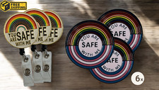 6-Pack LGBTQIA Pride Enamel Pins: 'You Are Safe With Me' Unique Designs Combo