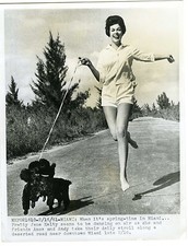 PHOTO Press, MIAMI JANE KELTY with Amos and Andy Dogs Dog Poodle 1961