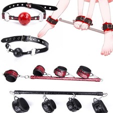 Ankle Cuffs Handcuffs Open Mouth Gags Binding Slaves Cosplay Spreader Bar