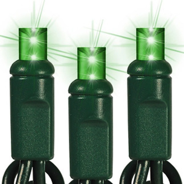 GREEN LED Christmas String Lights Mini Lights Indoor Outdoor Holiday 50ct 24ft