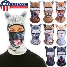 3D Animal Print Bandana Cycling Hat Cat Halloween Full Face Ski Mask Breathable