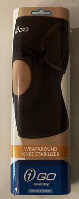 iGO Wraparound Knee Stabilizer ~ Support Level 2 ~ BLACK ~ NEW, I-93100