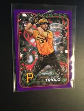 2024 TOPPS BASEBALL HOLIDAY H188 JARED TRIOLO RC PIRATES PURPLE GLITTER PARALLEL