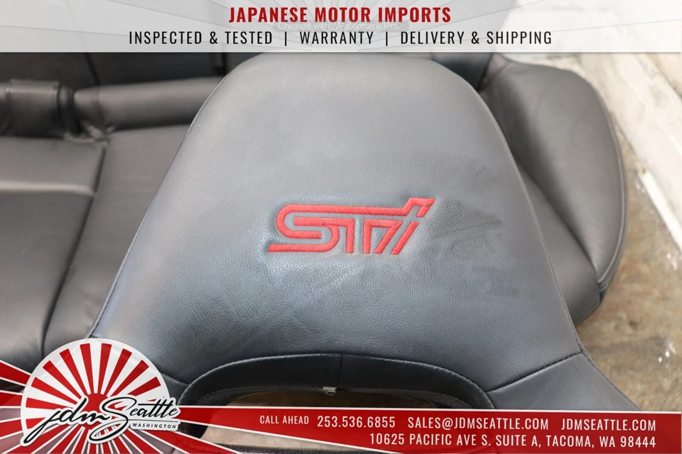 JDM 08-14 SUBARU WRX STI SEATS OEM PREMIUM LEATHER VERSION 10 STI SEDAN - Image 4 of 4