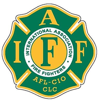 4" IAFF Decal Green and Yellow Exterior Mount READ AUCTION