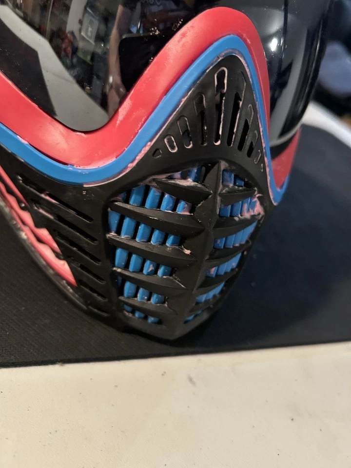 Máscara de paintball virtud vio. Lente espejada azul y rosa. MASCARILLA USADA. Paintball Foto 4 de 4