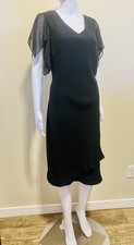 Vintage Y2K R M Richards Size 16 Fairy core Black Dress Hanky Sleeve WhimsiGoth