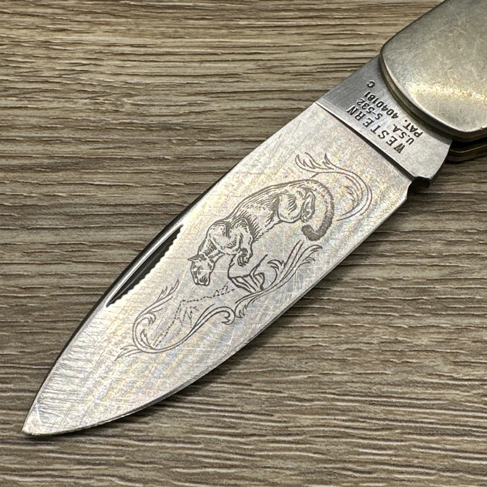 MODELO WESTERN S-532 B CIERRE TRASERO PLEGABLE CON HOJA GRABADA PUMA (4) Foto 2 de 4