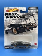 Hot Wheels Pontiac Firebird T/A 1:64 Diecast Fast & Furious 1977 Black/Gold