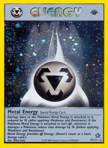 Metal Energy - 19/111 - Pokemon Neo Genesis 1st Edition Holo Rare Card WOTC LP