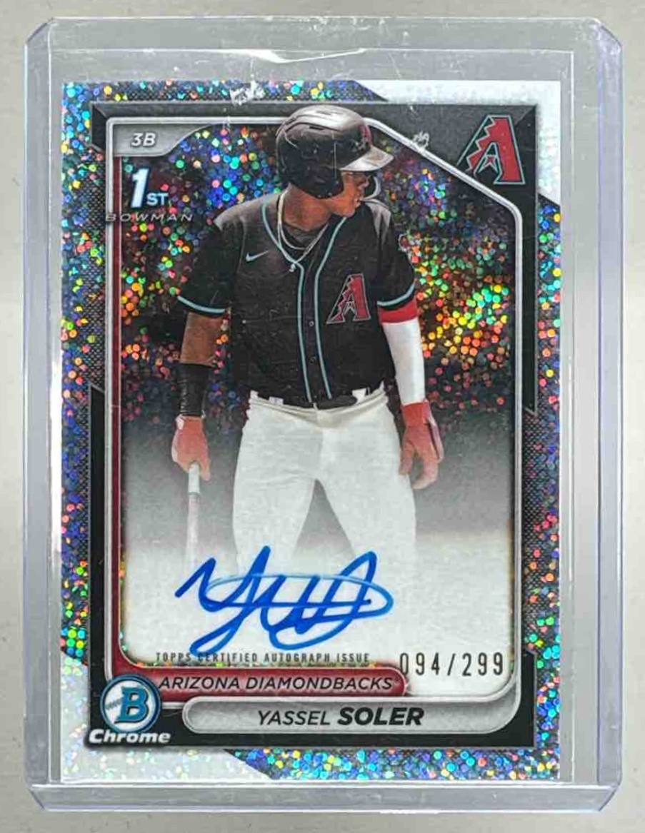 Yassel Soler 2024 Bowman Chrome #CPA-YSO Speckle Refractor Auto 1st RC 94/299