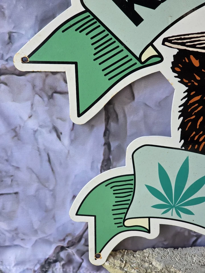 GRANDE PLACA DE PORCELANA VINTAGE ESFUMAÇADA 'KEEP IT GREEN' 24"x18,5" - Imagem 3 de 4