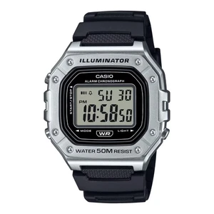 Casio Men’s Silver Digital Sport Watch with Black Strap - W-218HM-7AVCF