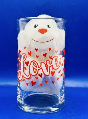 White Gorilla In A Love Glass Vase Valentine's Day Gift 6'' X 3''